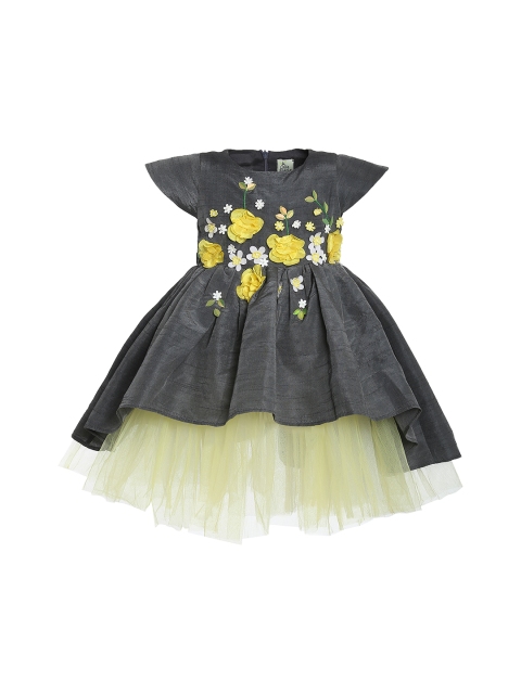 

A Little Fable Girls Grey & Yellow Fleur Dress