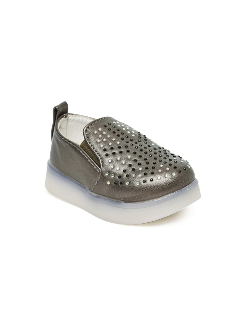 

Kittens Girls Gunmetal-Toned Slip-On Sneakers, Metallic
