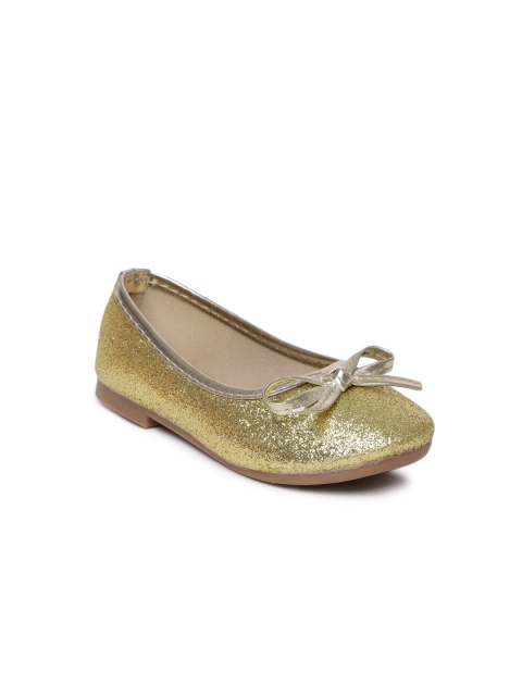 

Kittens Girls Gold-Toned Solid Synthetic Ballerinas
