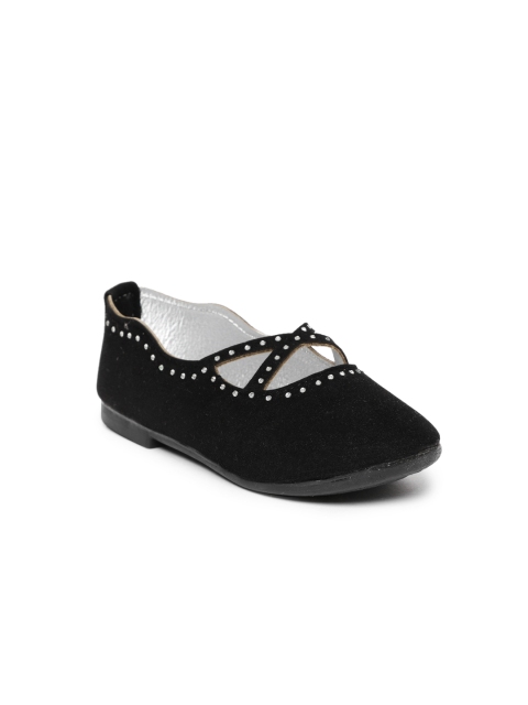 

Kittens Girls Black Solid Synthetic Suede Ballerinas