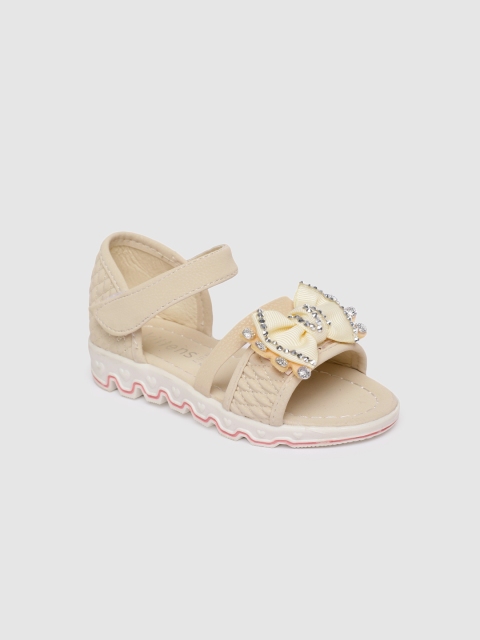 

Kittens Girls Beige Bow Detailed Open Toe Flats