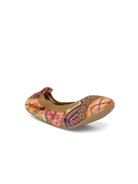 

Kittens Girls Brown Printed Synthetic Suede Ballerinas
