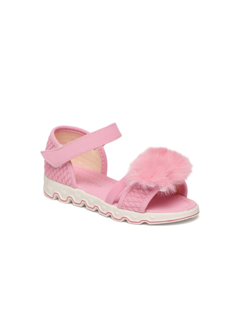 

Kittens Girls Pink Woven Design Synthetic Open Toe Flats
