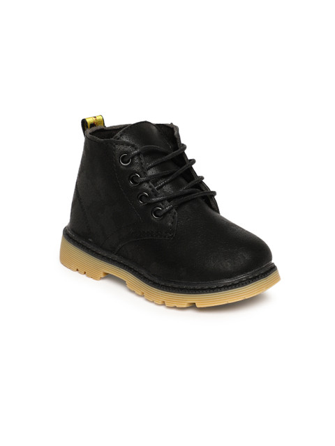 

Kittens Boys Black Solid Mid-Top Flat Boots