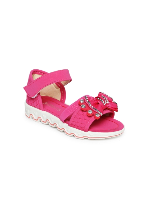 

Kittens Girls Fuchsia Solid Embellished Open Toe Flats