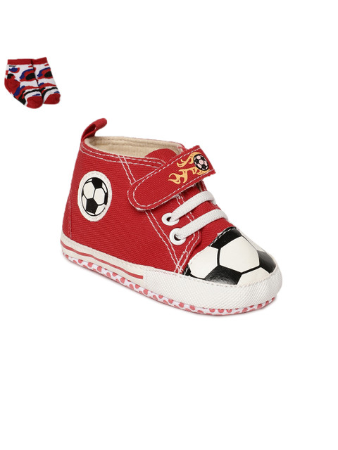 

Kittens Boys Red Sneakers with Socks