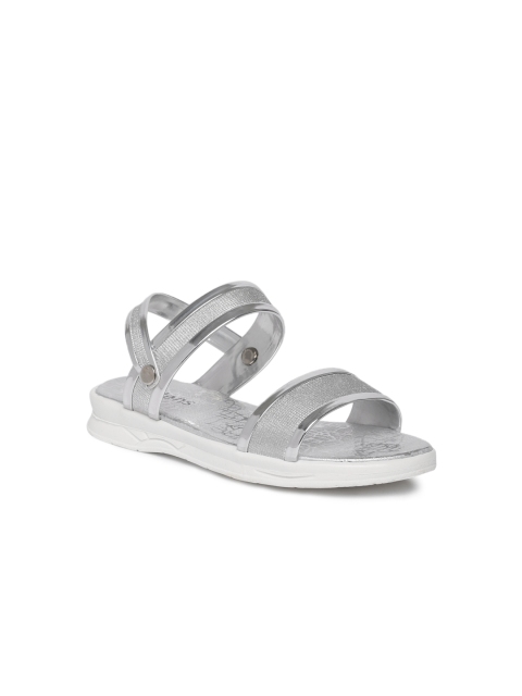 

Kittens Girls Silver-Toned Solid Open Toe Flats
