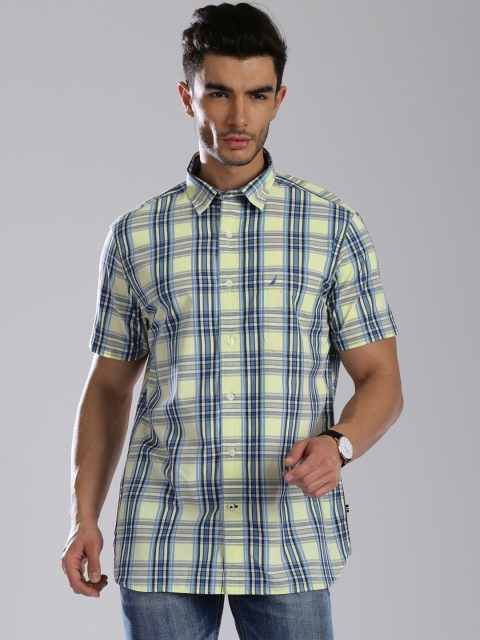 

Nautica Yellow Checked Casual Shirt
