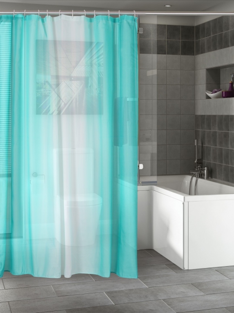 

BOMBAY DYEING Green & White Colourblocked Shower Curtain