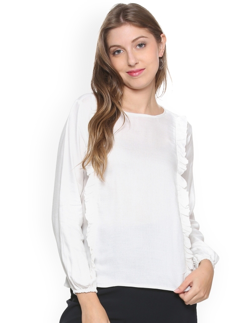 

People Women White Solid Top