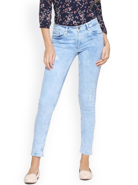 

Allen Solly Woman Women Blue Regular Fit Mid-Rise Mildly Distressed Stretchable Jeans