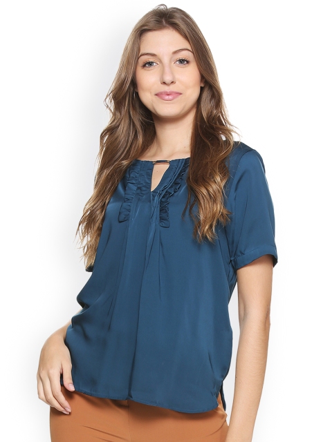 

Allen Solly Woman Women Teal Solid Top