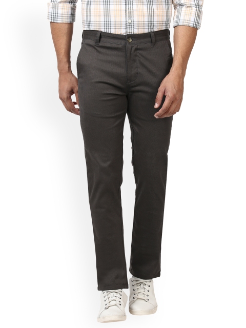 

Parx Men Grey Slim Fit Solid Regular Trousers