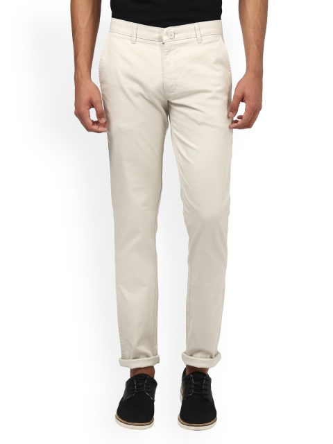 

Parx Men Off-White Slim Fit Solid Regular Trousers