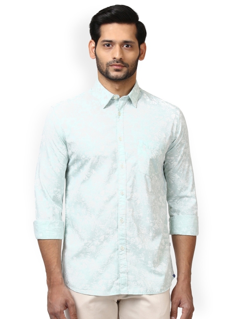 

Parx Men Sea Green Slim Fit Printed Casual Shirt