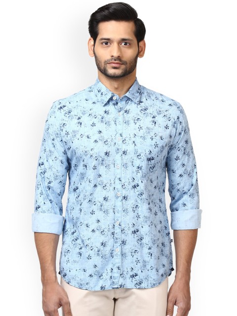 

Parx Men Blue Slim Fit Printed Casual Shirt