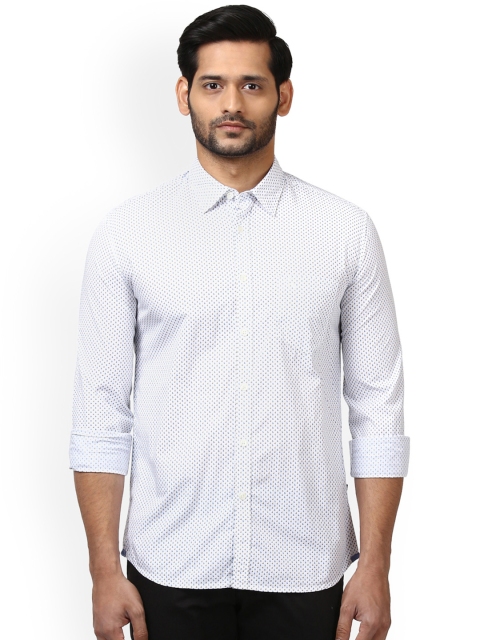 

Parx Men White Slim Fit Printed Casual Shirt