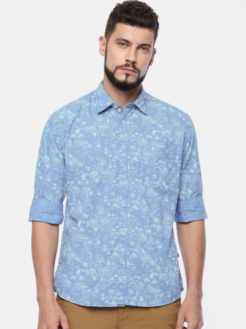 

Parx Men Blue Slim Fit Printed Casual Shirt