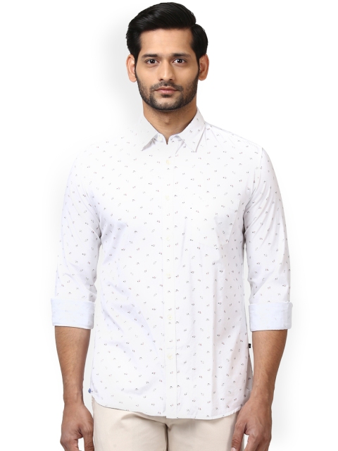 

Parx Men White Slim Fit Printed Casual Shirt