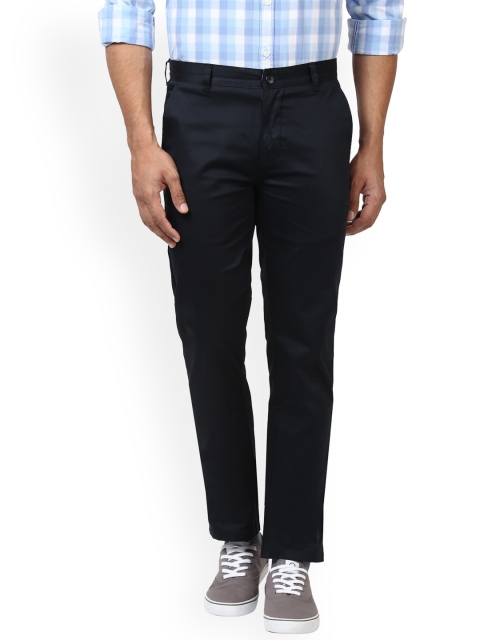 

Parx Men Navy Blue Slim Fit Solid Regular Trousers