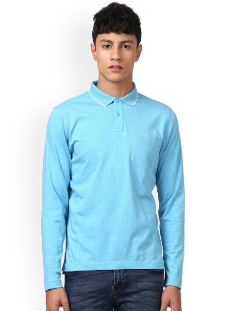 

Parx Men Blue Solid Polo Collar T-shirt