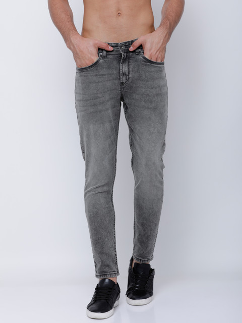 

LOCOMOTIVE Men Grey Tapered Fit Mid-Rise Clean Look Stretchable Jeans