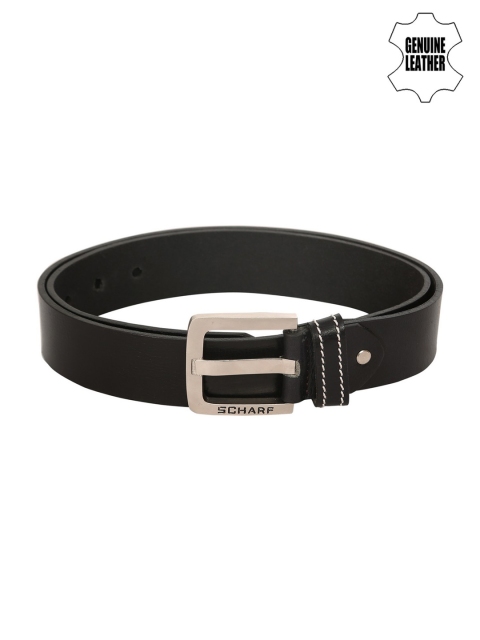 

SCHARF Men Black Leather Solid Belt