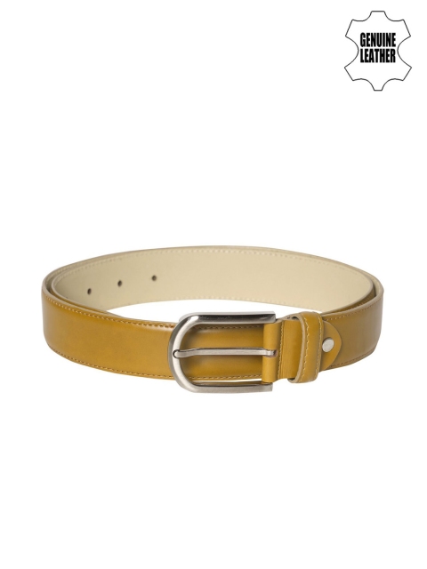 

SCHARF Men Yellow Genuine Leather Solid Belt