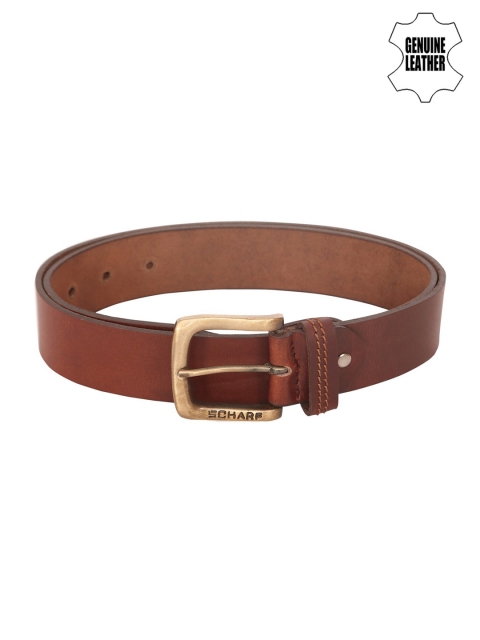 

SCHARF Men Brown Leather Solid Belt