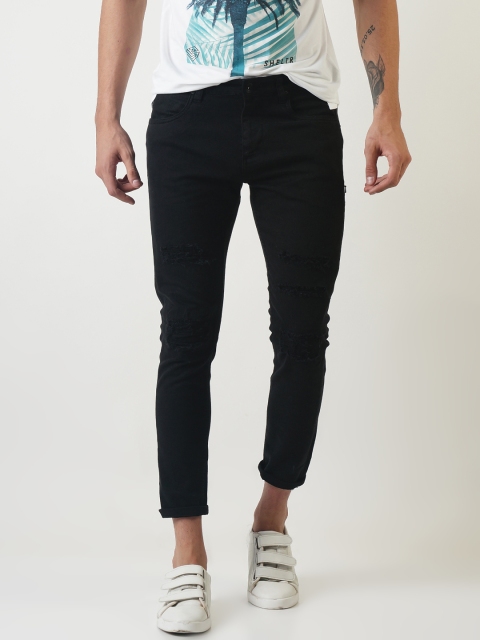 

SHELTR Men Black Skinny Fit Mid-Rise Clean Look Stretchable Jeans