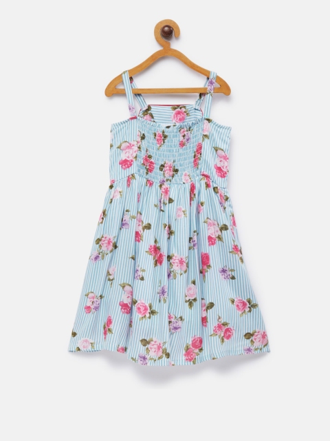 

Fairies Forever Girls Blue Printed Fit and Flare Dress