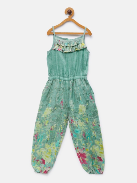 

Fairies Forever Girls Green & Pink Self Design Basic Jumpsuit