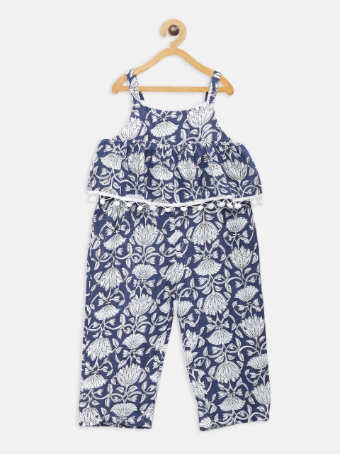 

Fairies Forever Girls Navy Blue & White Printed Basic Jumpsuit