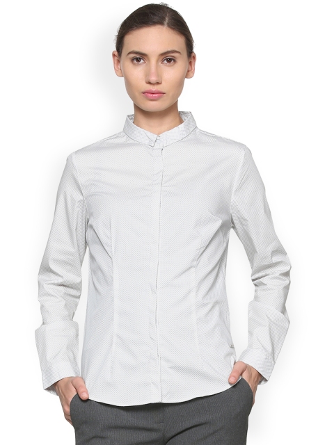 

Van Heusen Woman Women Grey Printed Formal Shirt