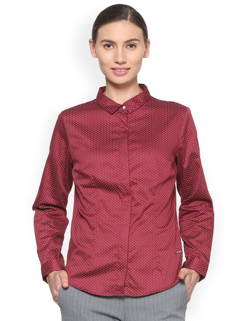 

Van Heusen Woman Women Red Printed Formal Shirt