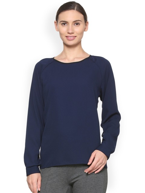 

Van Heusen Woman Navy Blue Solid Top