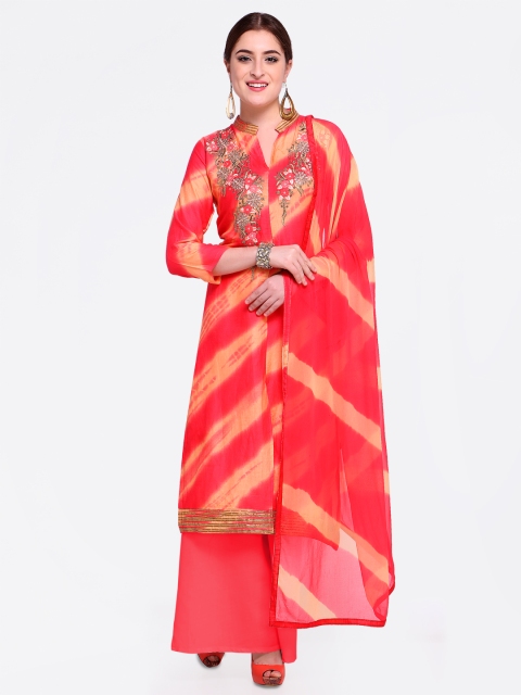 

Blissta Red Pure Cotton Unstitched Dress Material