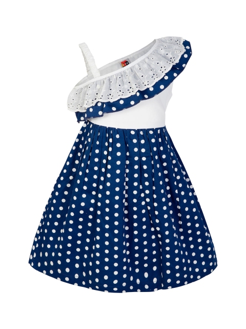 

Stylo Bug Girls Blue & White Printed A-Line Dress