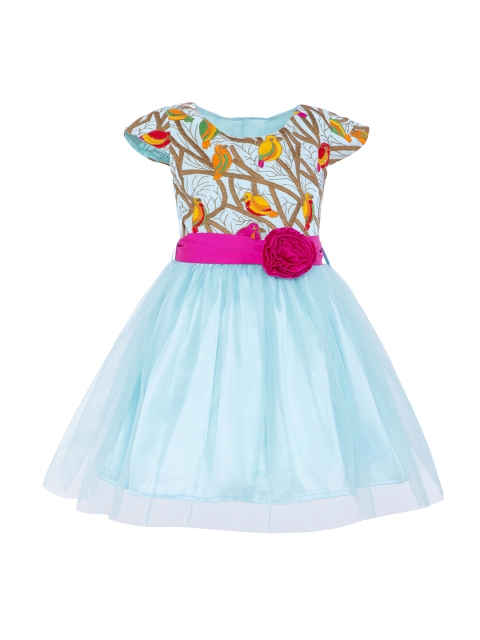 

Stylo Bug Girls Blue Solid Fit and Flare Dress