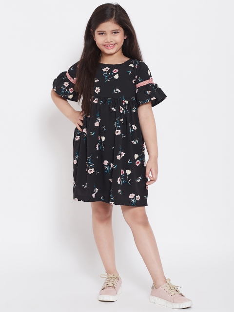 

Stylo Bug Girls Black Printed A-Line Dress
