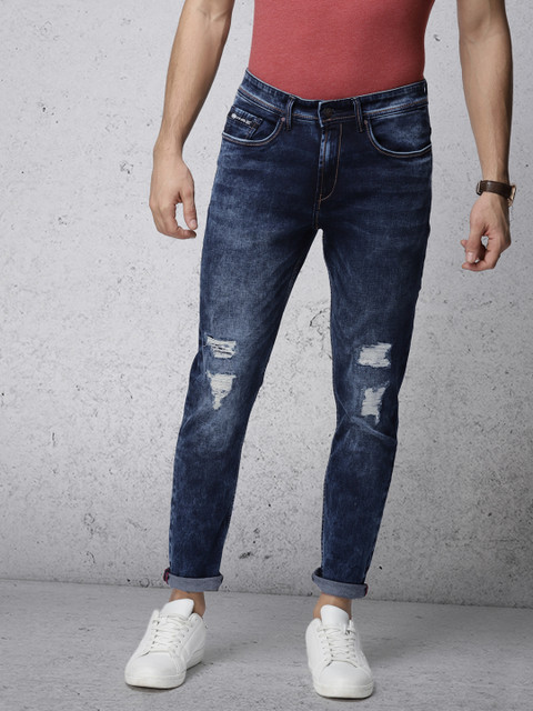 

Ecko Unltd Men Blue Slim Tapered Fit Mid-Rise Mildly Distressed Stretchable Jeans