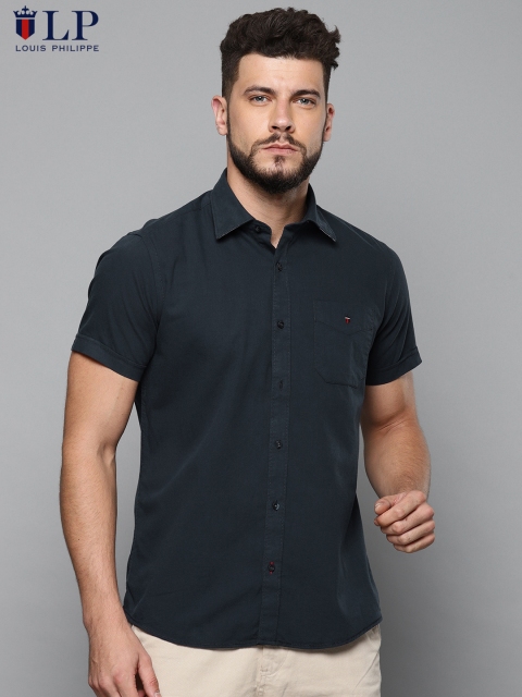 

Louis Philippe Sport Men Navy Tailored Fit Solid Casual Shirt, Navy blue