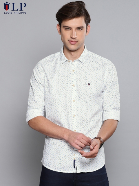 

Louis Philippe Sport Men White & Blue Slim Fit Printed Casual Shirt