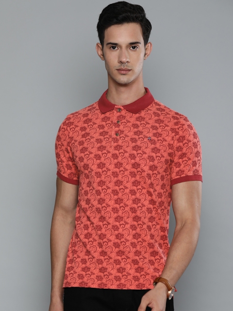 

Louis Philippe Sport Men Orange Printed Polo Collar T-shirt