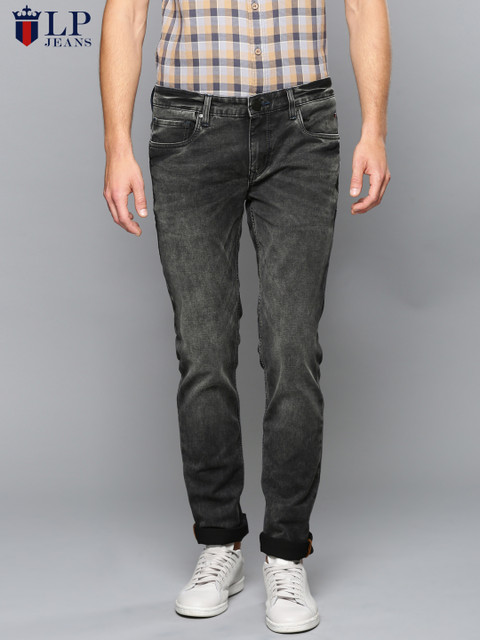 

Louis Philippe Jeans Men Charcoal Grey Matt Slim Fit Low-Rise Clean Look Stretchable Jeans