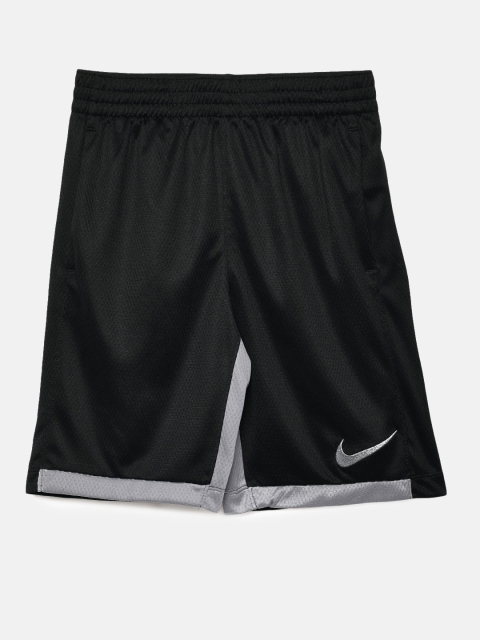 

Nike Boys Dri-Fit Black Solid Regular Fit Sports Shorts