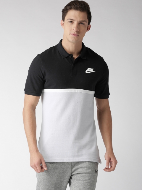 

Nike Men Black & Grey Colourblocked MATCHUP PQ NVLTY Polo Collar T-Shirt