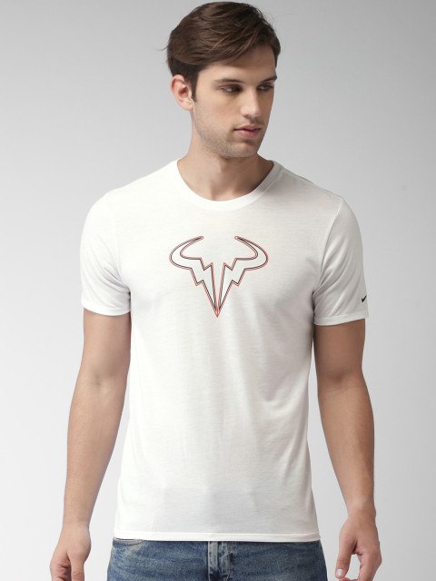 

Nike Men White AS M RAFA NK DRY TEE SL Printed T-shirt