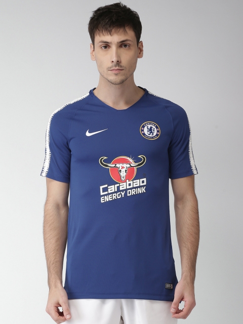 

Nike Men Blue CFC BRT SQD DRI-FIT Standard Fit Printed Round Neck T-shirt