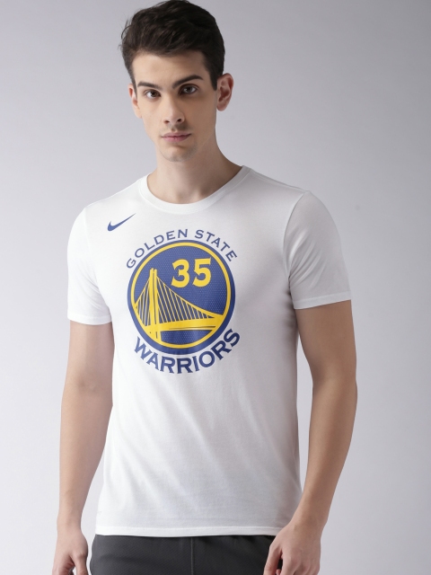 

Nike Men White AS GSW M NK DRI-FIT Printed T-shirt